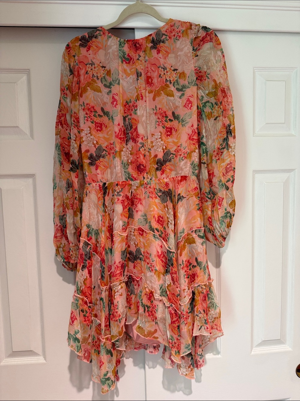 Women’s Floral Ruffle Long-Sleeve Casual Dress - Pink Multi